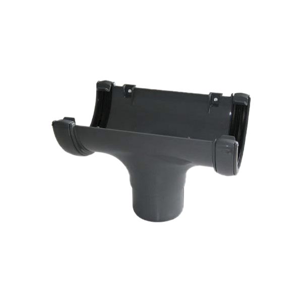 FloPlast Grey Round Running Gutter outlet, (L)138mm (Dia)112mm DIY at B&Q