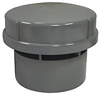 FloPlast Grey Solvent weld Air admittance valve, (Dia)110mm