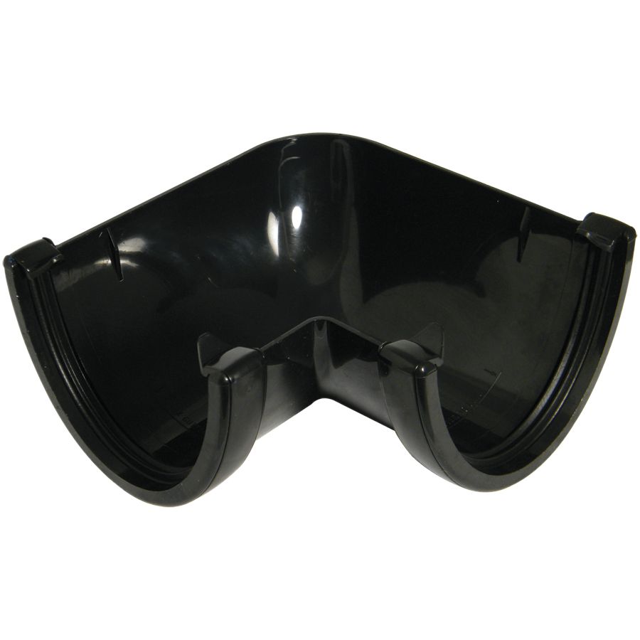 FloPlast Hi-cap Black 90° Gutter angle, (Dia)115mm