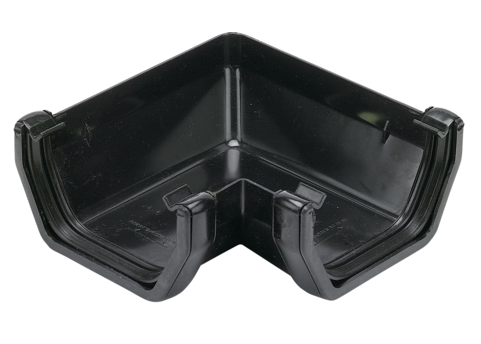 Product image for FloPlast 114mm Black Square Line Gutter Angle - 90°