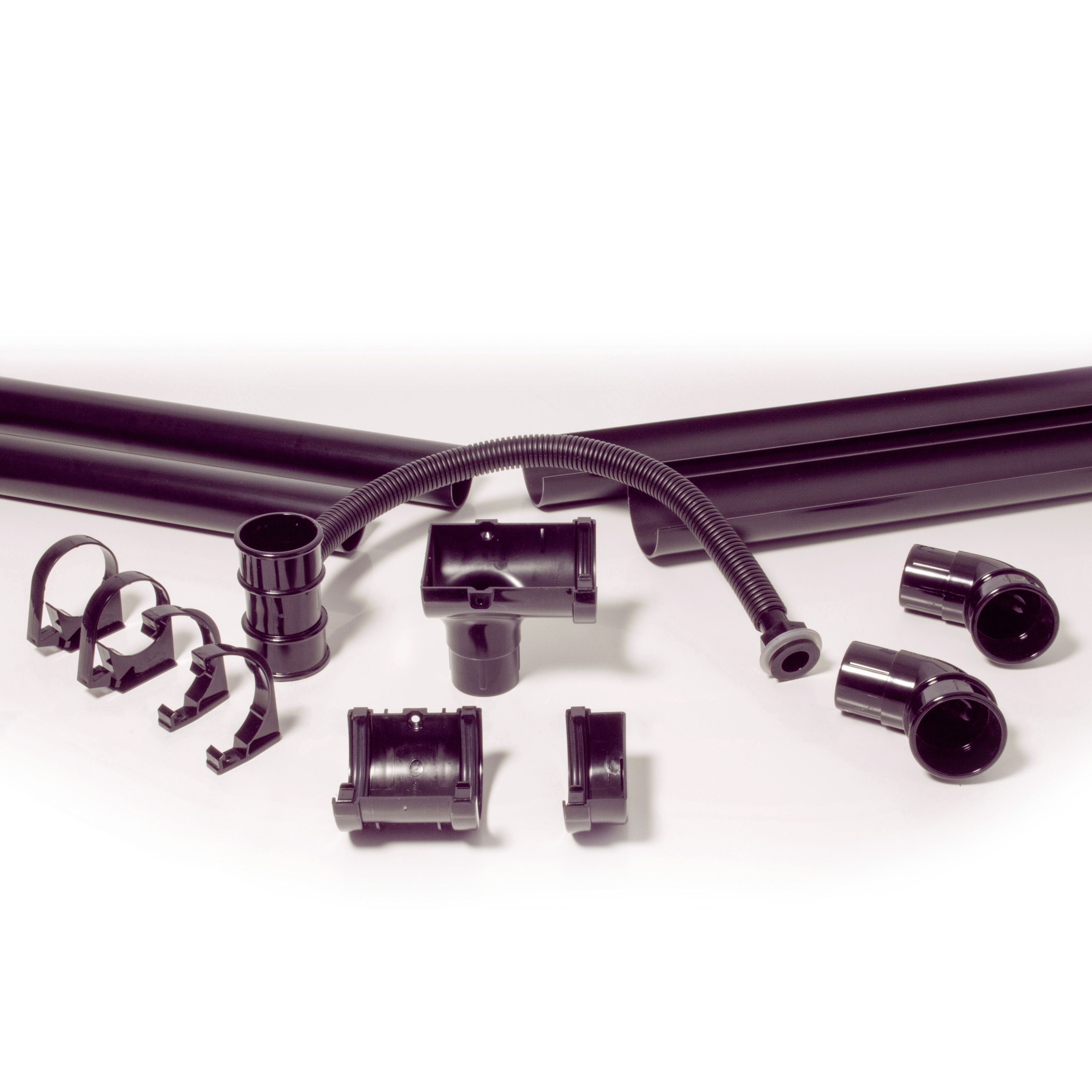 FloPlast Miniflo Black 14 piece Shed Guttering pack DIY at B&Q