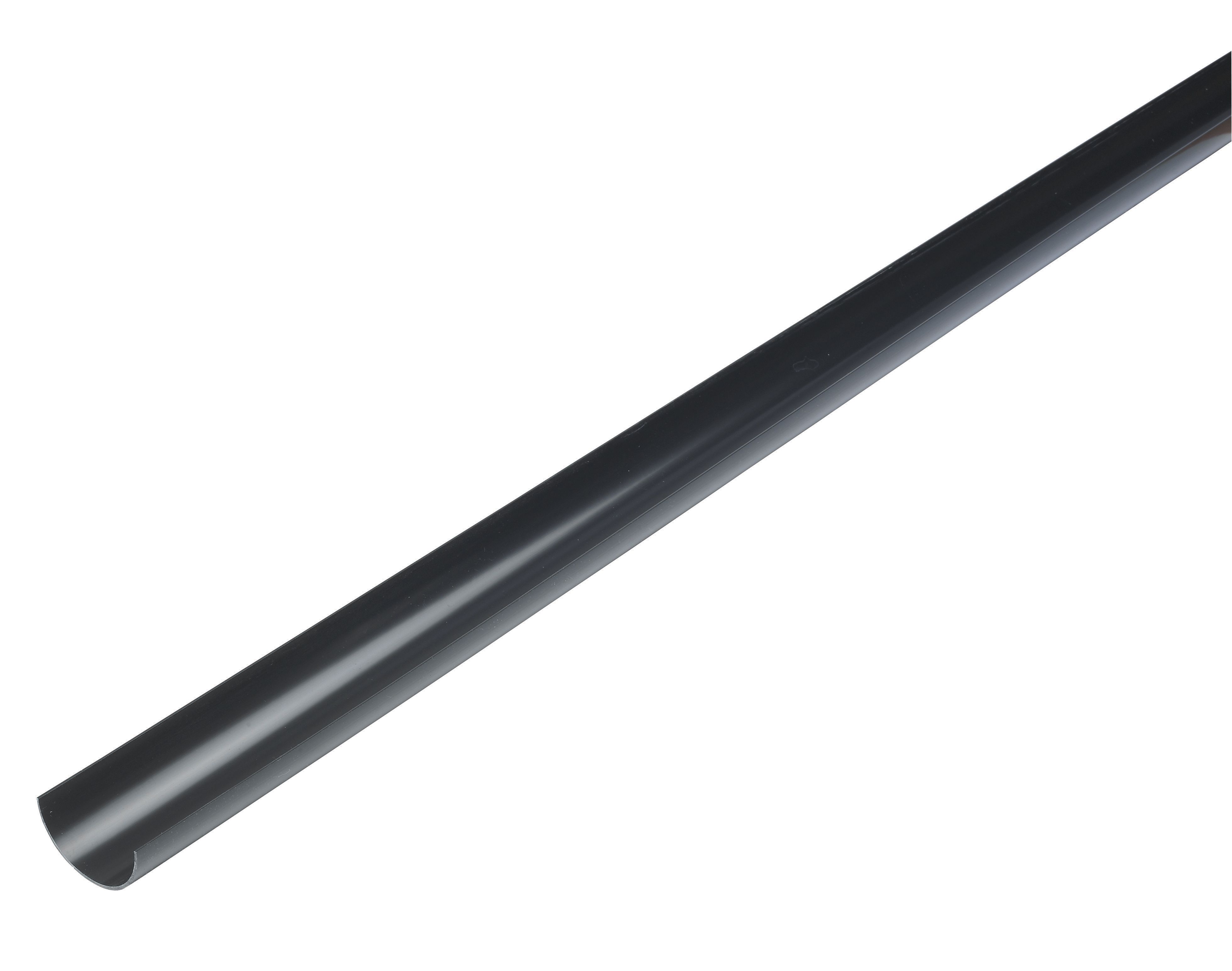 FloPlast Miniflo Black Half round Gutter length (L)2m (Dia)76mm