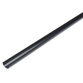 FloPlast Miniflo Black Half round Gutter length (L)2m (Dia)76mm