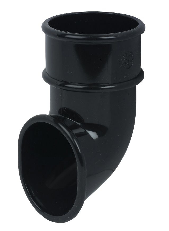 FloPlast Miniflo Black Round Gutter shoe (Dia)50mm