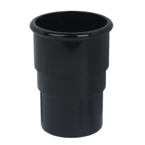 FloPlast Miniflo Black Round Gutter socket (L)59mm (Dia)50mm