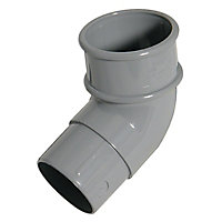 FloPlast Miniflo Grey Round 112.5° Offset Downpipe bend, (Dia)50mm