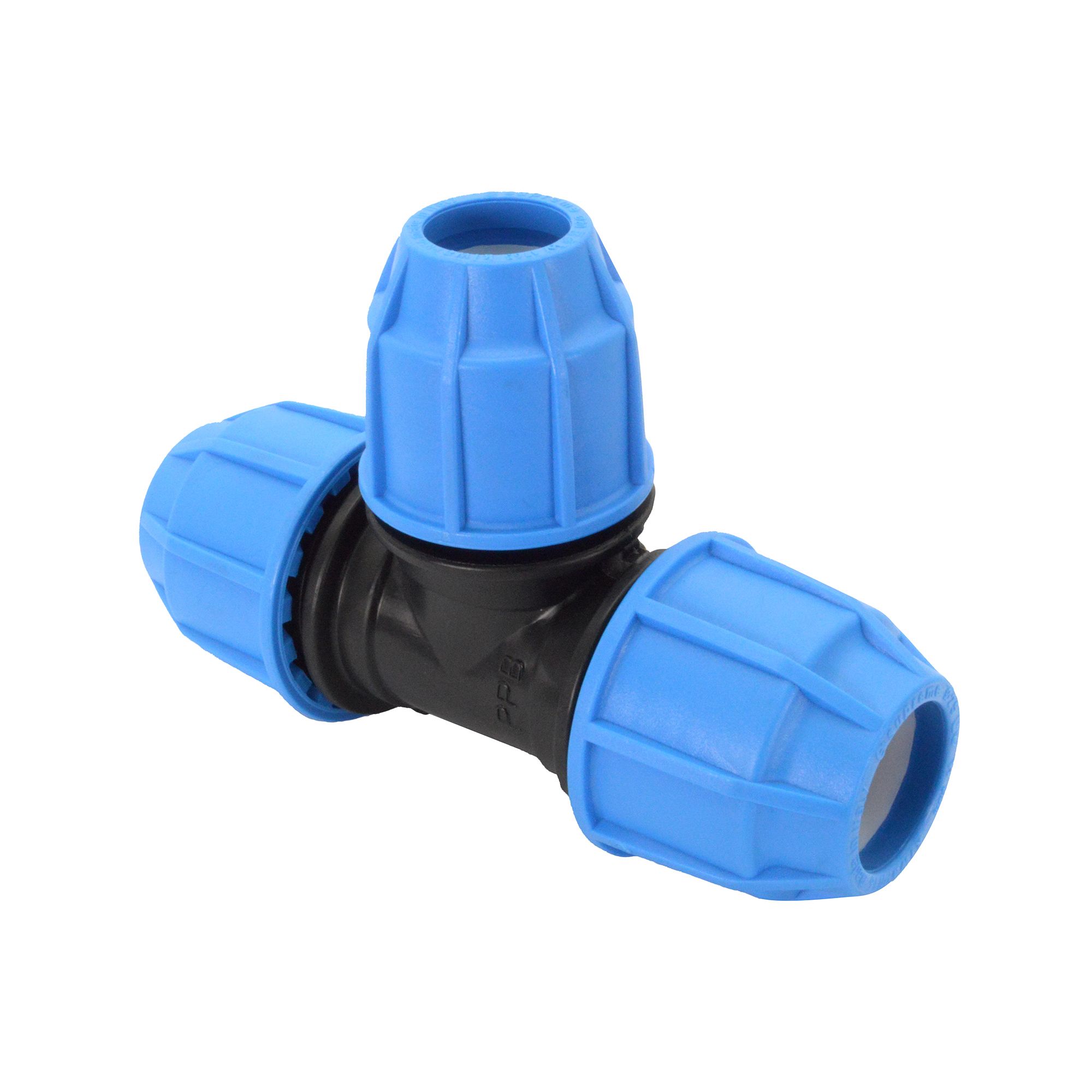 FloPlast Plastic & stainless steel Compression Equal Tee (Dia) 25mm x 25mm x 25mm