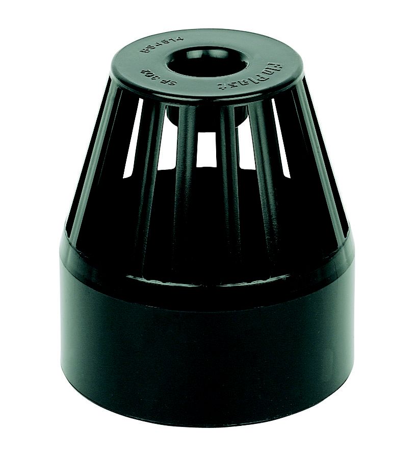FloPlast Ring seal soil Black Solvent weld Vent terminal, (Dia)110mm