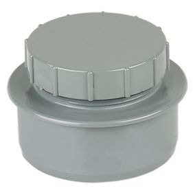 FloPlast Ring seal soil Grey Access cap, (Dia)110mm