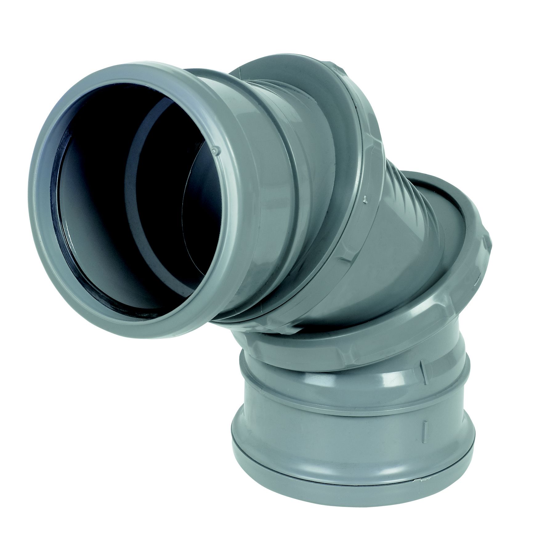 FloPlast Ring seal soil Grey Adjustable Soil & vent bend, (Dia)110mm x 90°
