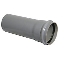 FloPlast Ring seal soil Grey Single socket Soil pipe, (Dia)110mm (L)2500mm