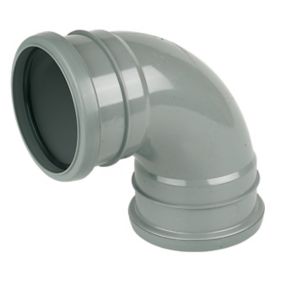 FloPlast Ring seal soil Grey Soil & vent bend, (Dia)110mm x 92.5°