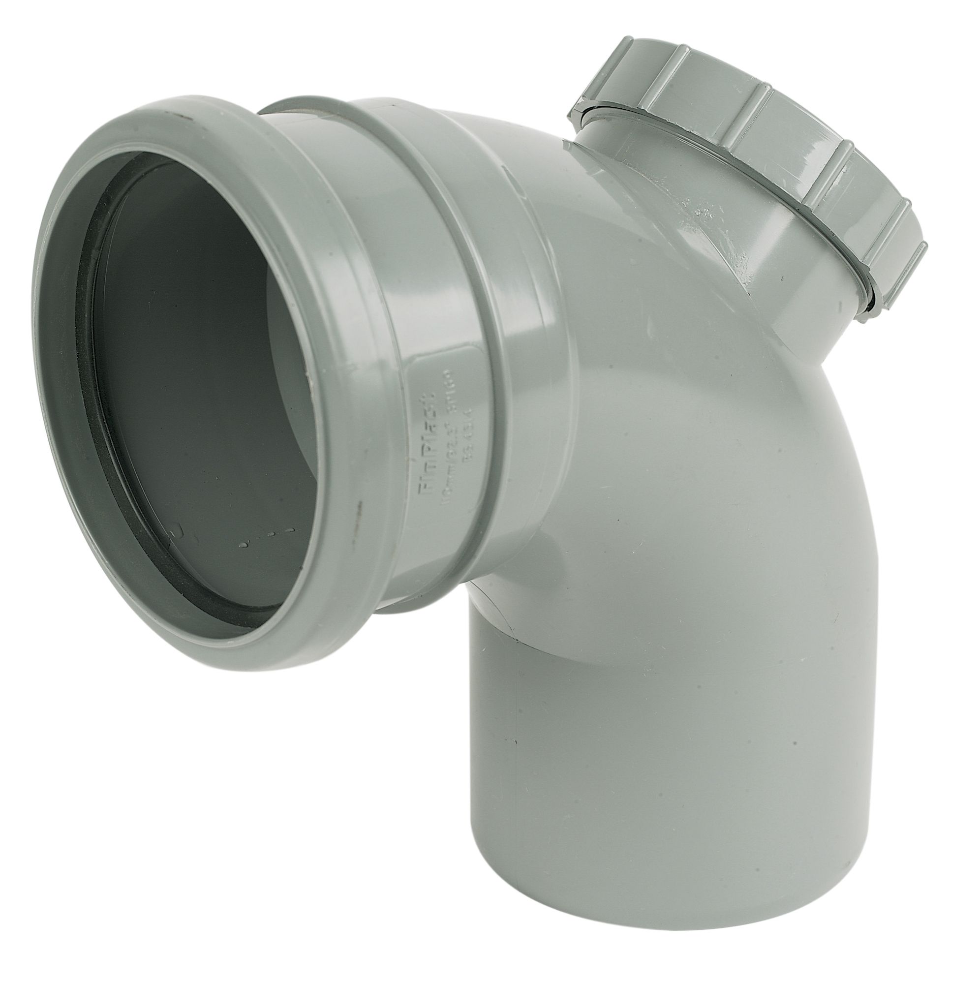 FloPlast Ring seal soil Grey Soil & vent bend, (Dia)110mm x 92.5°
