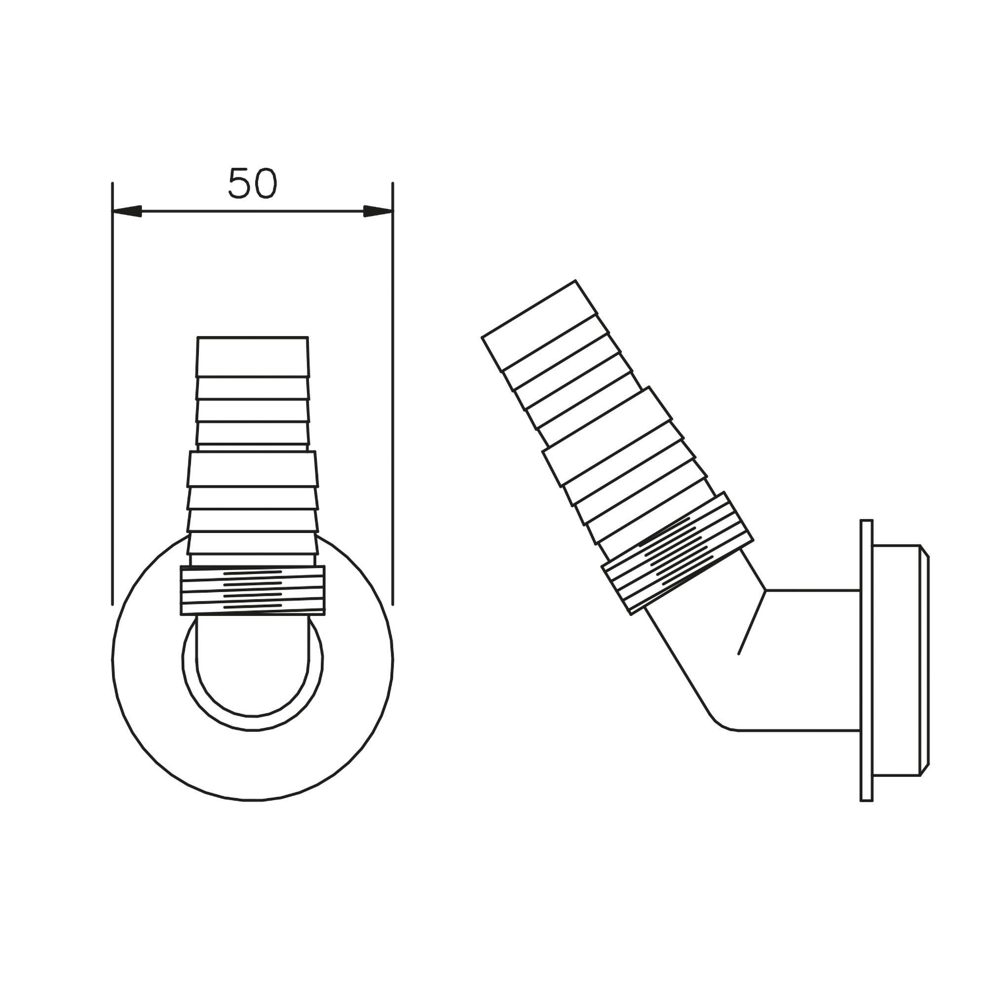 FloPlast THC40 White Compression Dishwasher & washing machine Nozzle (Dia)40mm