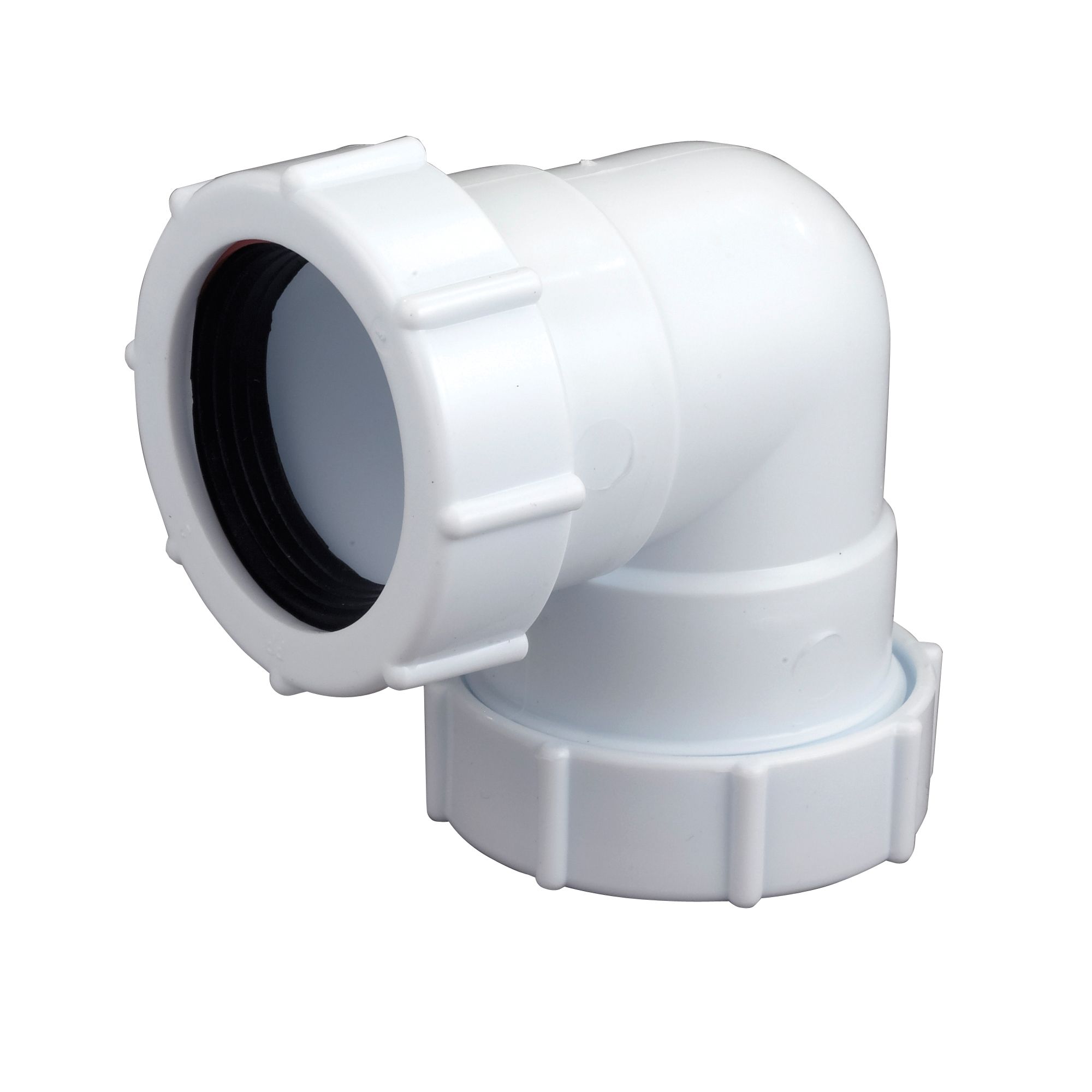 FloPlast Universal 219414 White Compression 90° Non-adjustable Waste pipe Bend (Dia)40mm