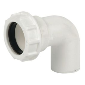 FloPlast Universal 219452 White Compression 90° Waste pipe Bend (Dia)40mm