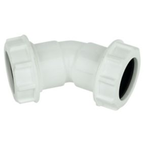 FloPlast Universal White Compression 135° Adjustable Waste pipe Bend (Dia)40mm