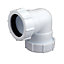 FloPlast Universal White Compression 90° Waste pipe Bend (Dia)40mm