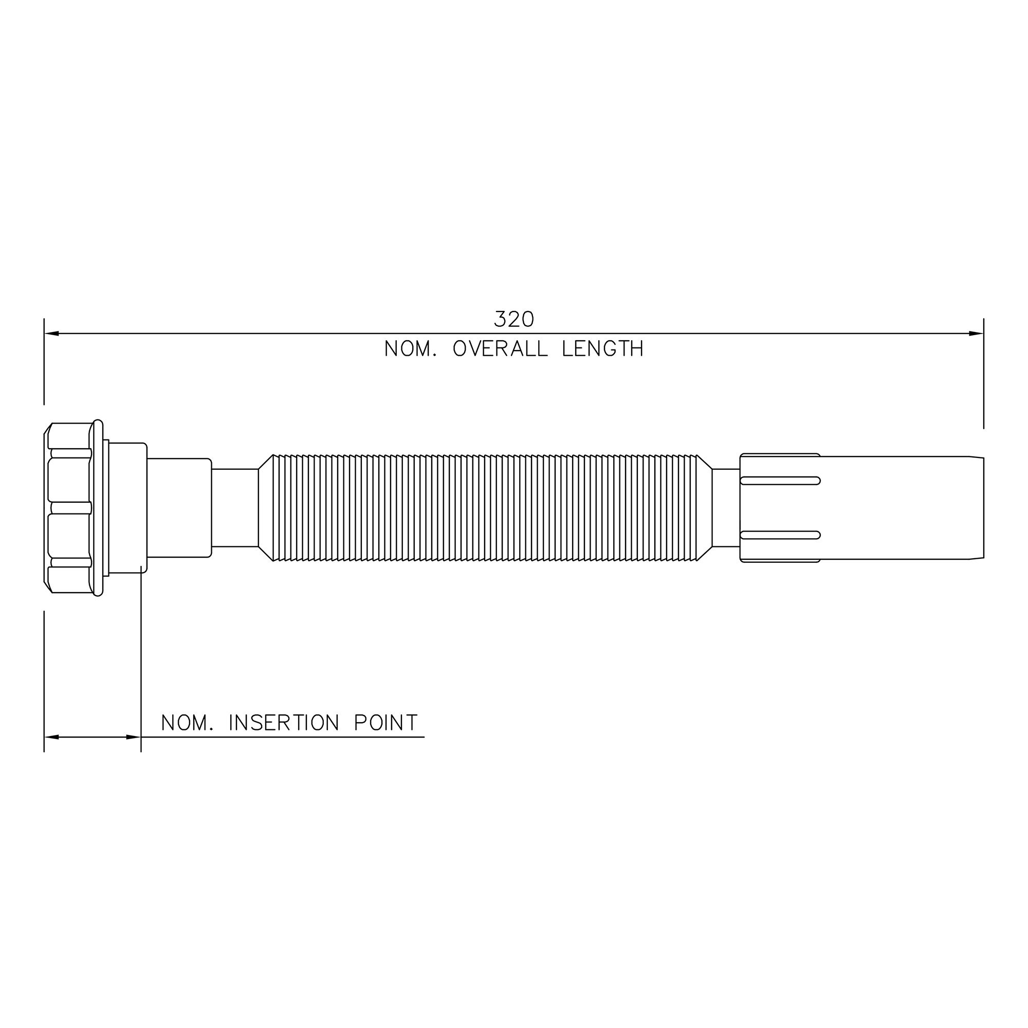 FloPlast White Flexible waste pipe (Dia)32mm