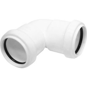 FloPlast White Push-fit 90° Knuckle bend (Dia)32mm