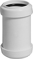 FloPlast White Push-fit Straight Waste pipe Coupler (Dia)40mm