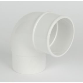 FloPlast White Round 92.5° Offset Downpipe bend, (Dia)68mm
