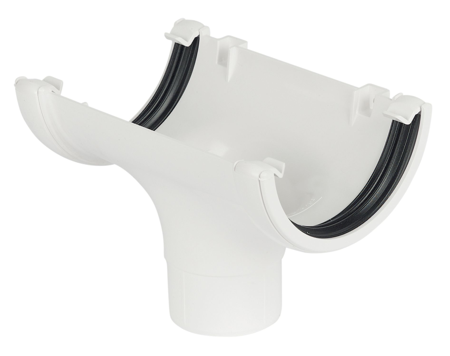 FloPlast White Round Running Gutter outlet, (L)138mm (Dia)112mm