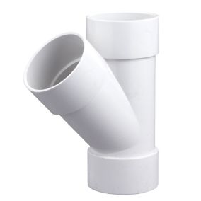 FloPlast White Solvent weld 45° Waste pipe Branch (Dia)40mm