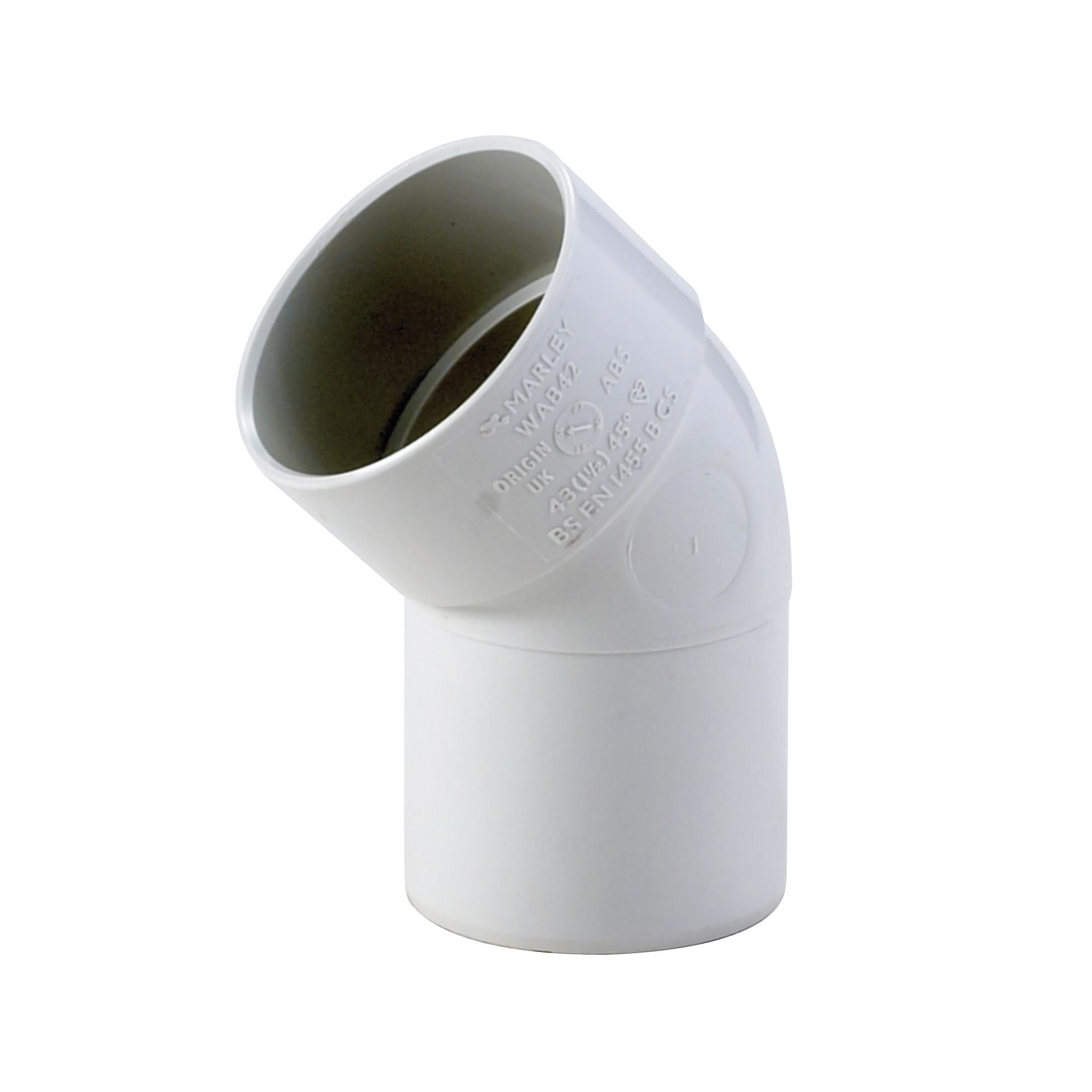 FloPlast White Solvent weld 45�° Waste pipe Conversion bend (Dia)40mm