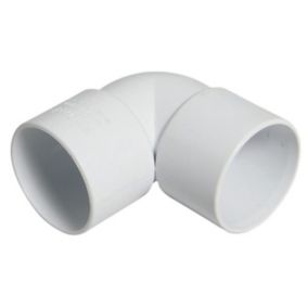 FloPlast White Solvent weld 90° Waste pipe Bend (Dia)32mm