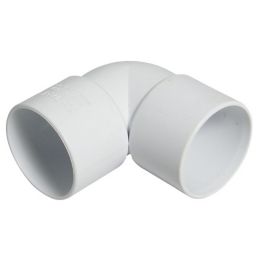 FloPlast White Solvent weld 90° Waste pipe Bend (Dia)40mm