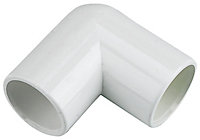 FloPlast White Solvent weld 90° Waste pipe Overflow bend (Dia)21.5mm, Pack of 3