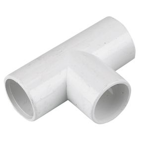 FloPlast White Solvent weld Equal Waste pipe Tee, (Dia)21.5mm