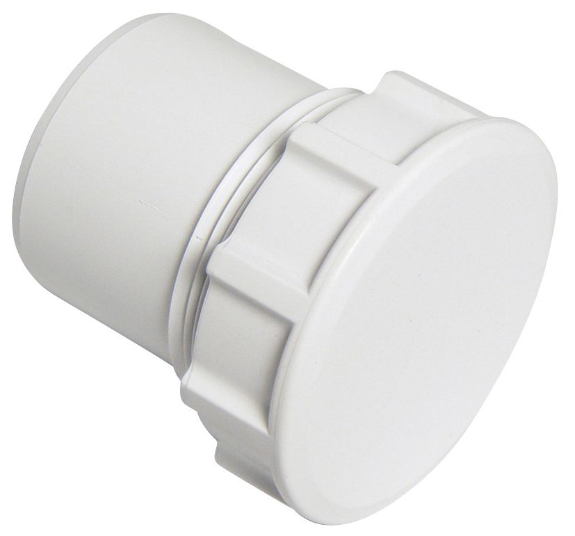 FloPlast White Solvent weld Waste pipe Access plug, (Dia)40mm