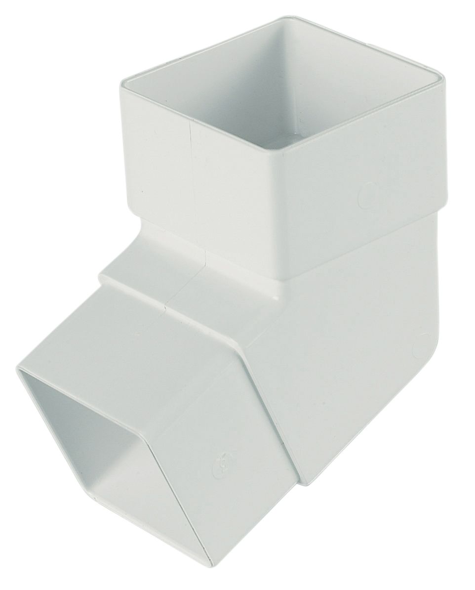 FloPlast White Square 112.5° Offset Downpipe bend, (Dia)65mm