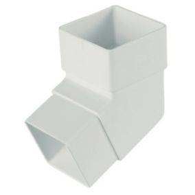 FloPlast White Square 112.5° Offset Downpipe bend, (Dia)65mm