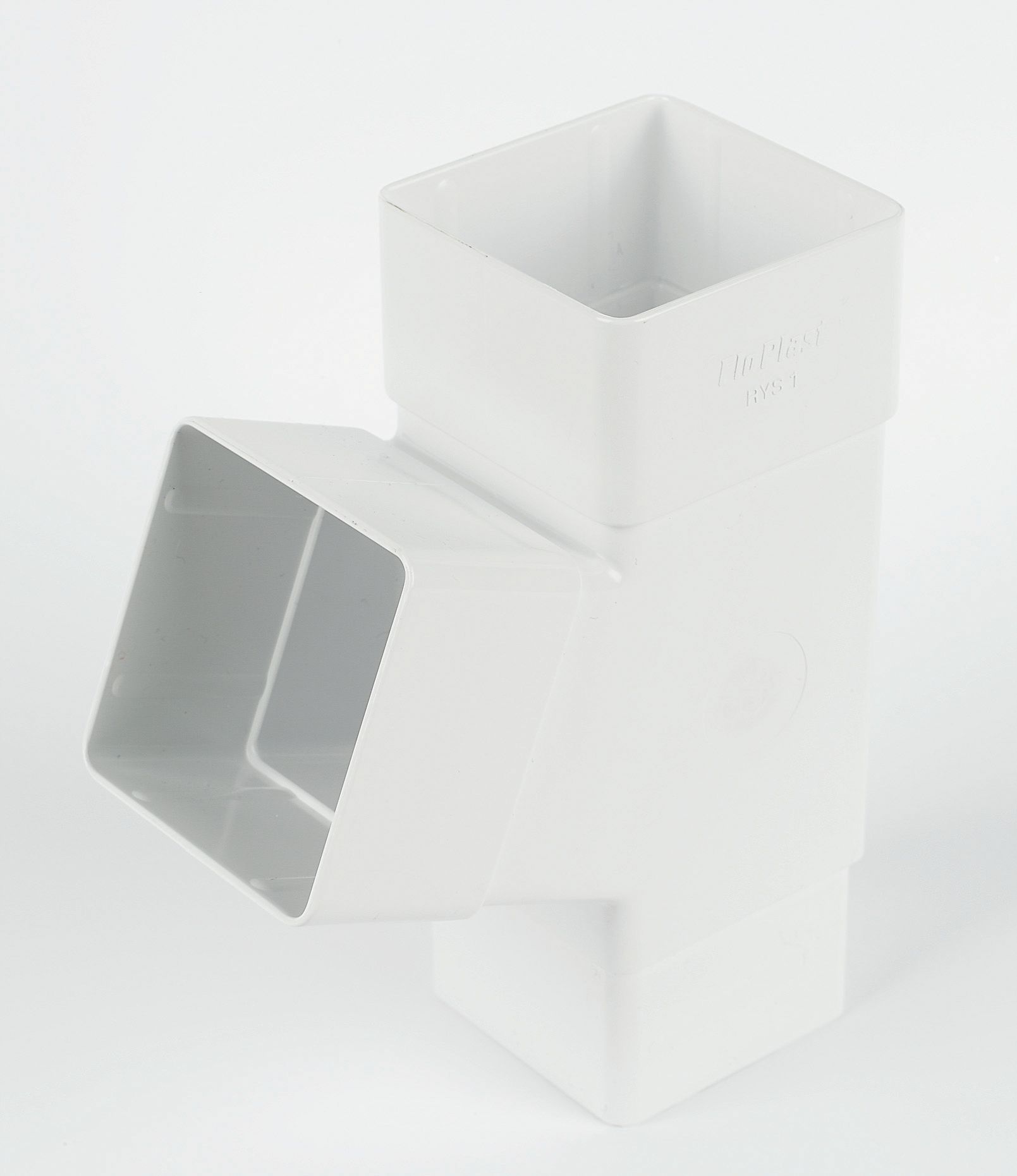FloPlast White Square 67.5° Gutter branch DIY at B&Q