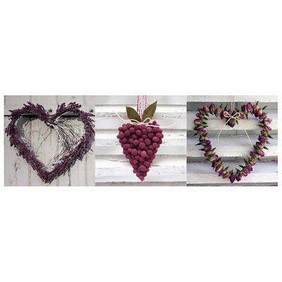 Floral shape hearts Pink & white Box art, Set of 1 (H)20cm x (W)20cm