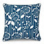 Floral skandi Moroccan blue Cushion (L)43cm x (W)43cm
