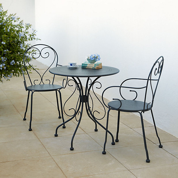 Flores Metal Table Chair Set Diy At B Q, Metal Garden Table And Chair Sets