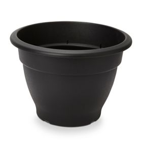 Florus Black Plastic Bell Round Plant pot (Dia)38cm