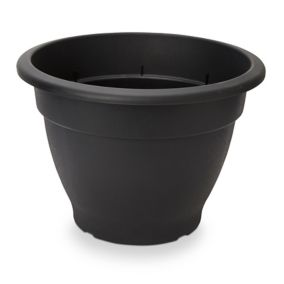 Florus Black Plastic Bell Round Plant pot (Dia)46cm