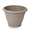 Florus Taupe Plastic Bell Round Plant pot (Dia)30cm