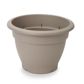 Florus Taupe Plastic Bell Round Plant pot (Dia)30cm