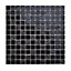 Flourencia Black Glass Mosaic tile, (L)300mm (W)300mm