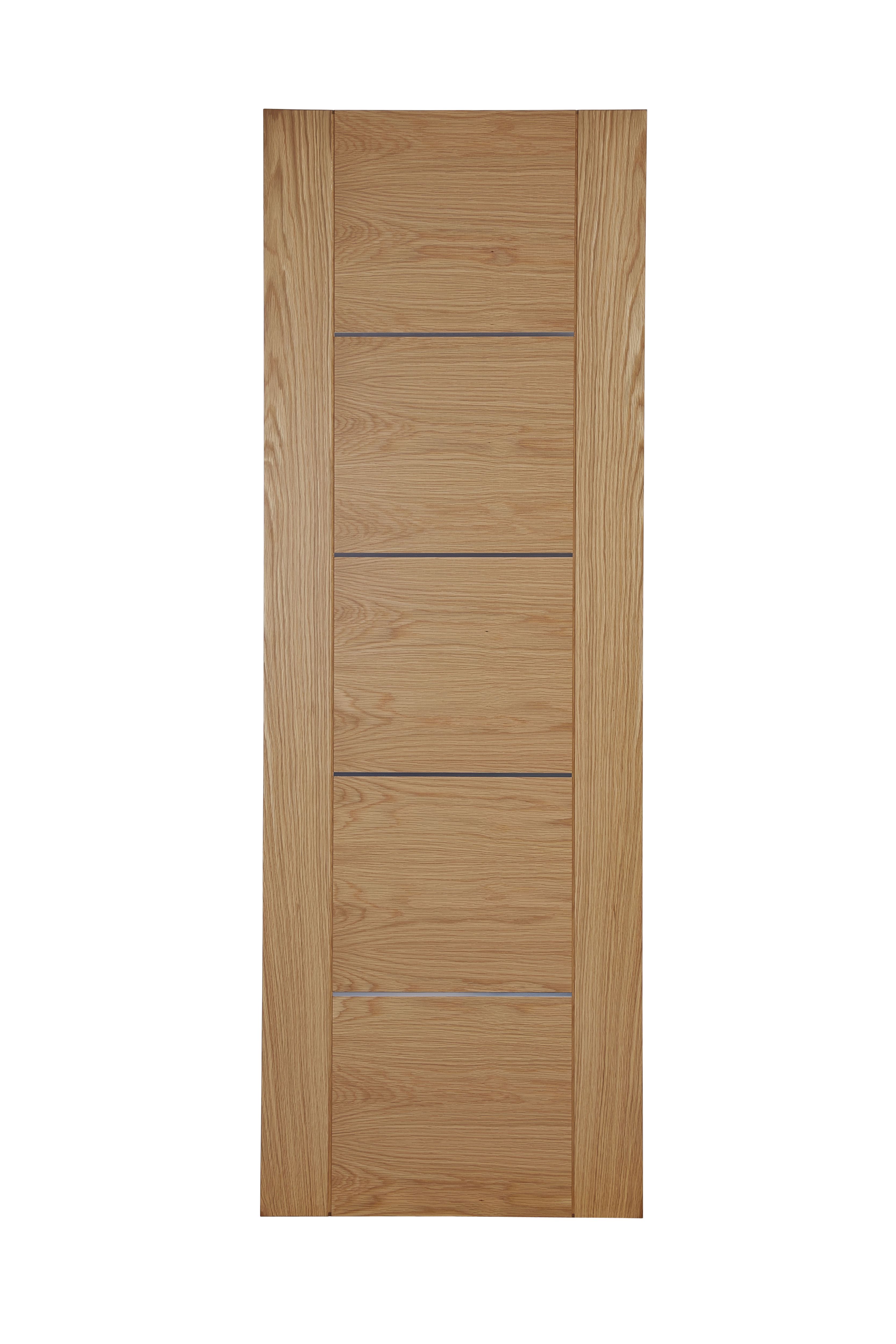 Flush Oak veneer Internal Door, (H)1981mm (W)686mm (T)35mm