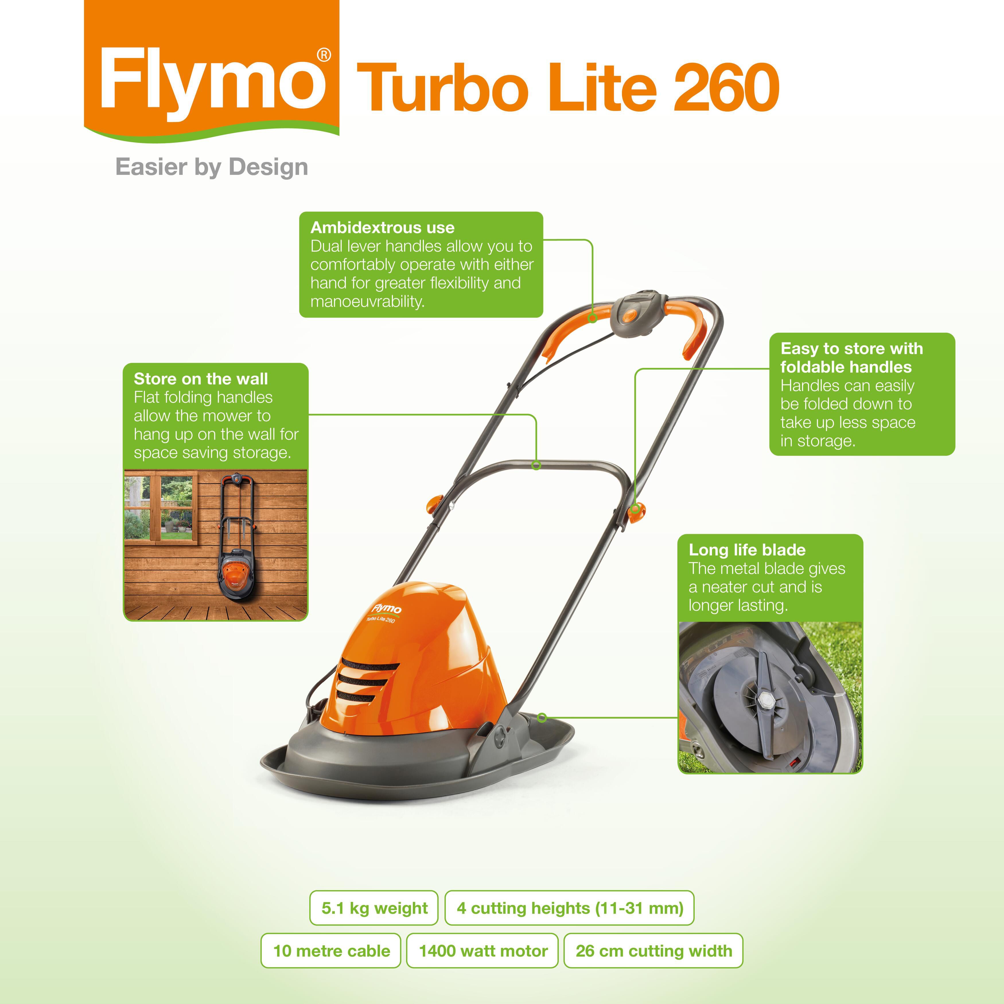 Flymo Turbo Lite 260 Corded Hover Lawnmower