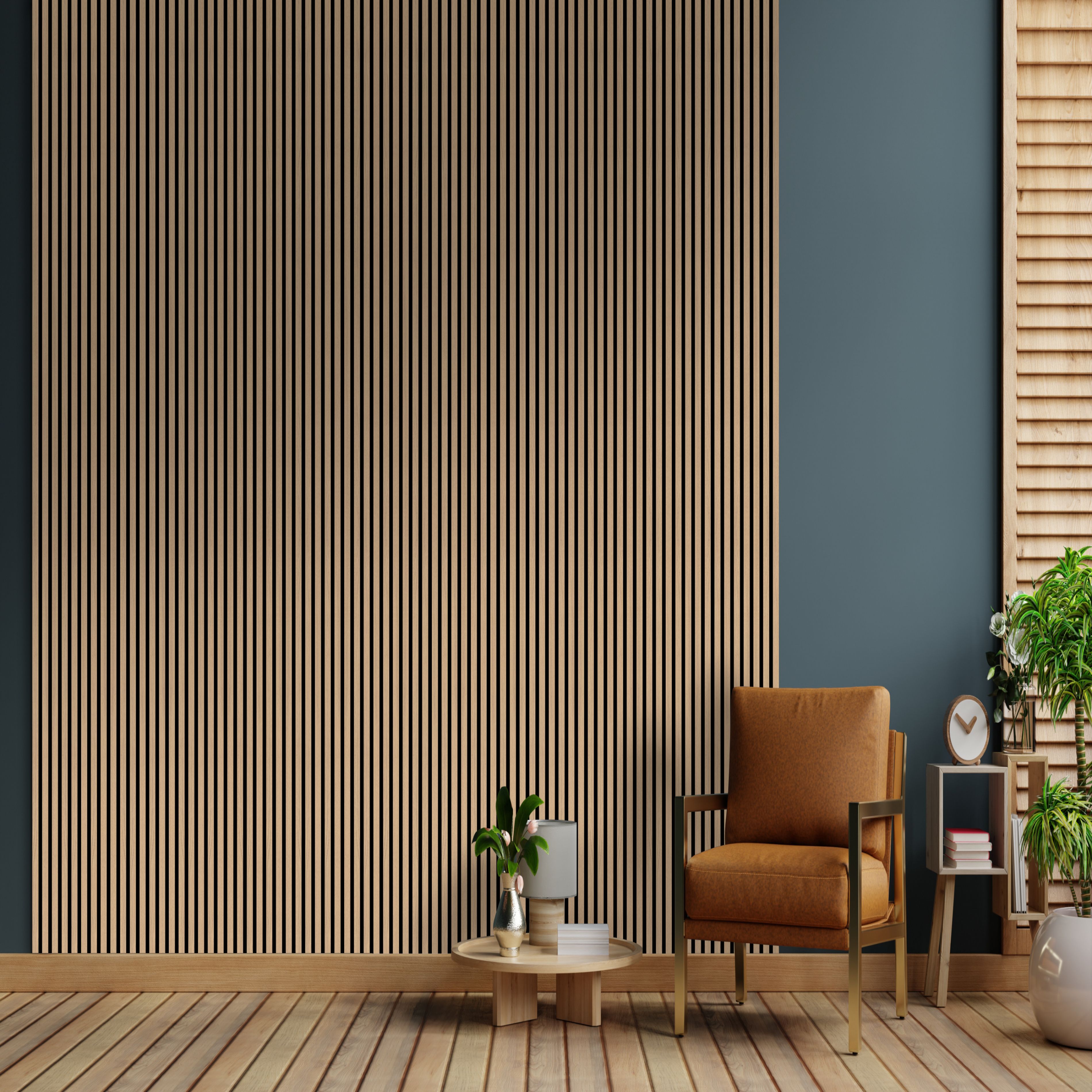 FN Acustico oak Wood effect Foiled veneer Acoustic panel (L)2400mm (W)572.5mm