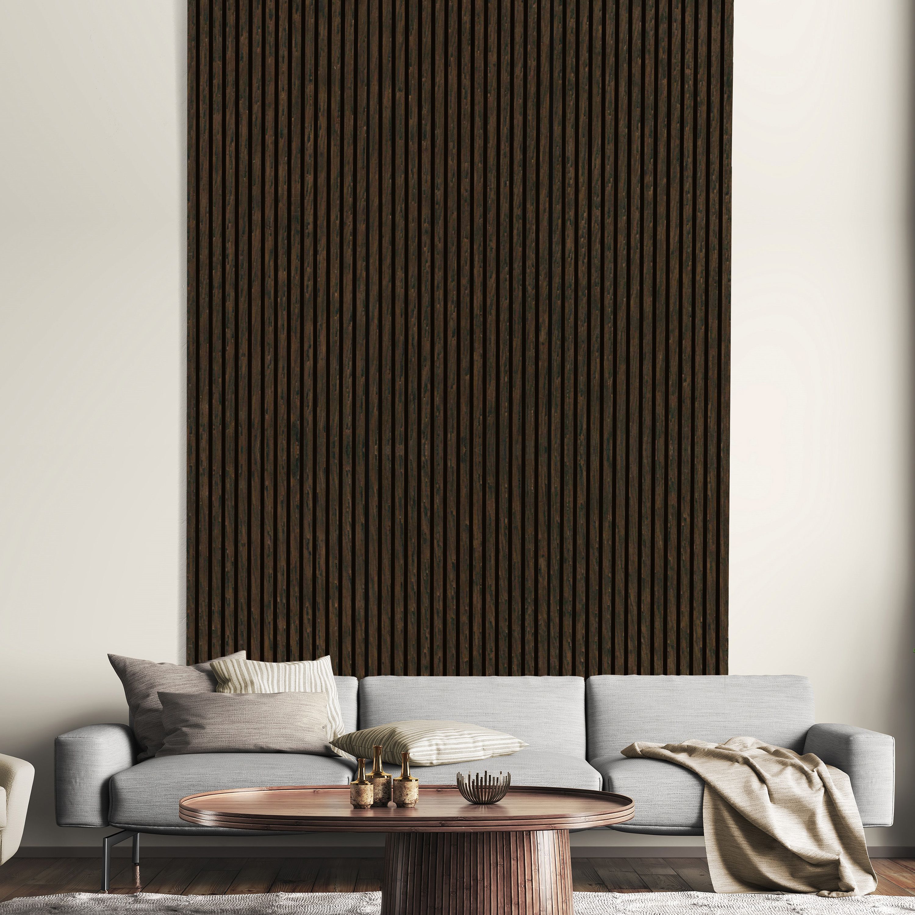 FN Acustico Smoke Oak veneer Acoustic panel (L)2400mm (W)572.5mm