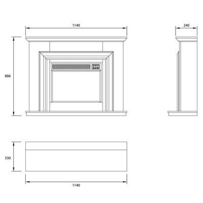 Focal Point Amersham White Electric Fire suite